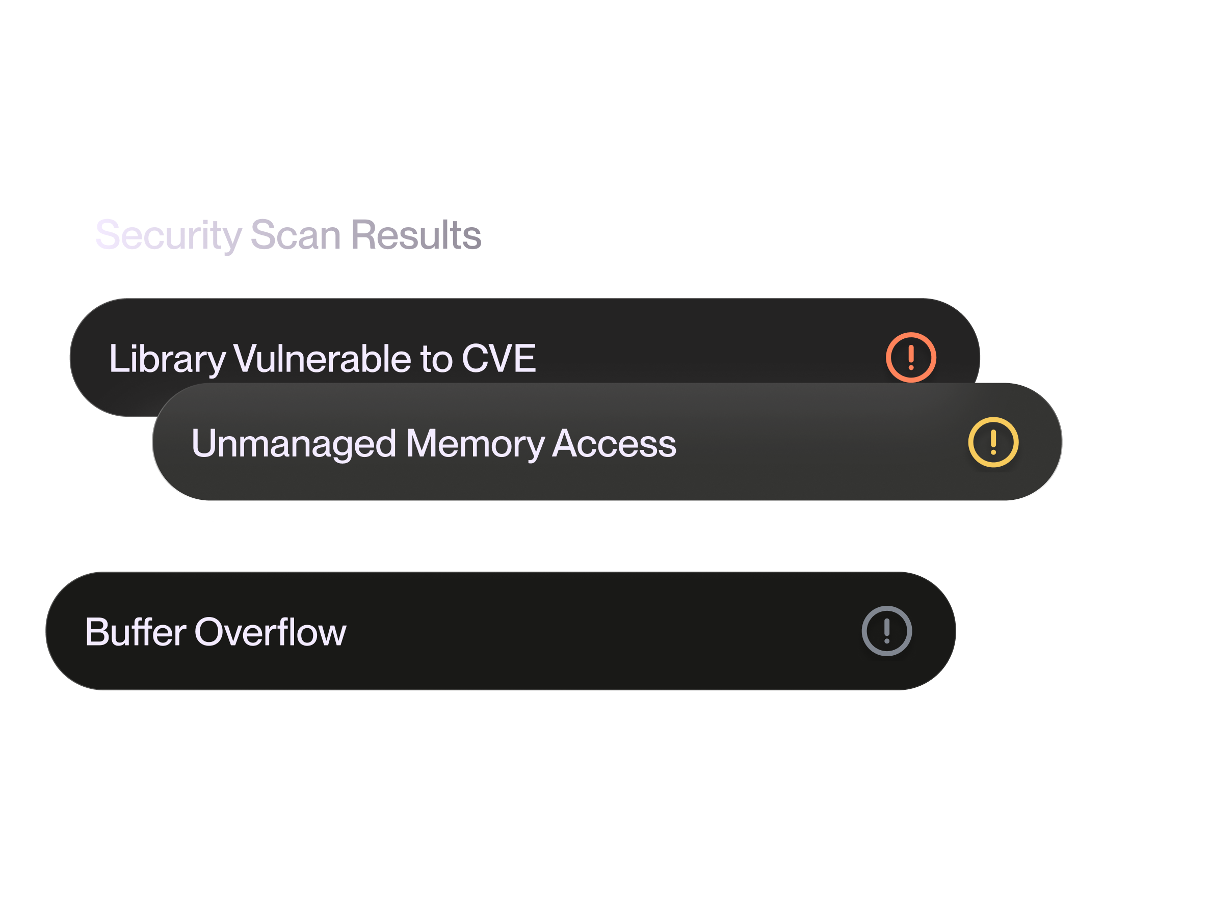 A security scanner detects vulnerabilities and selects one: Unmanaged Memory Access.