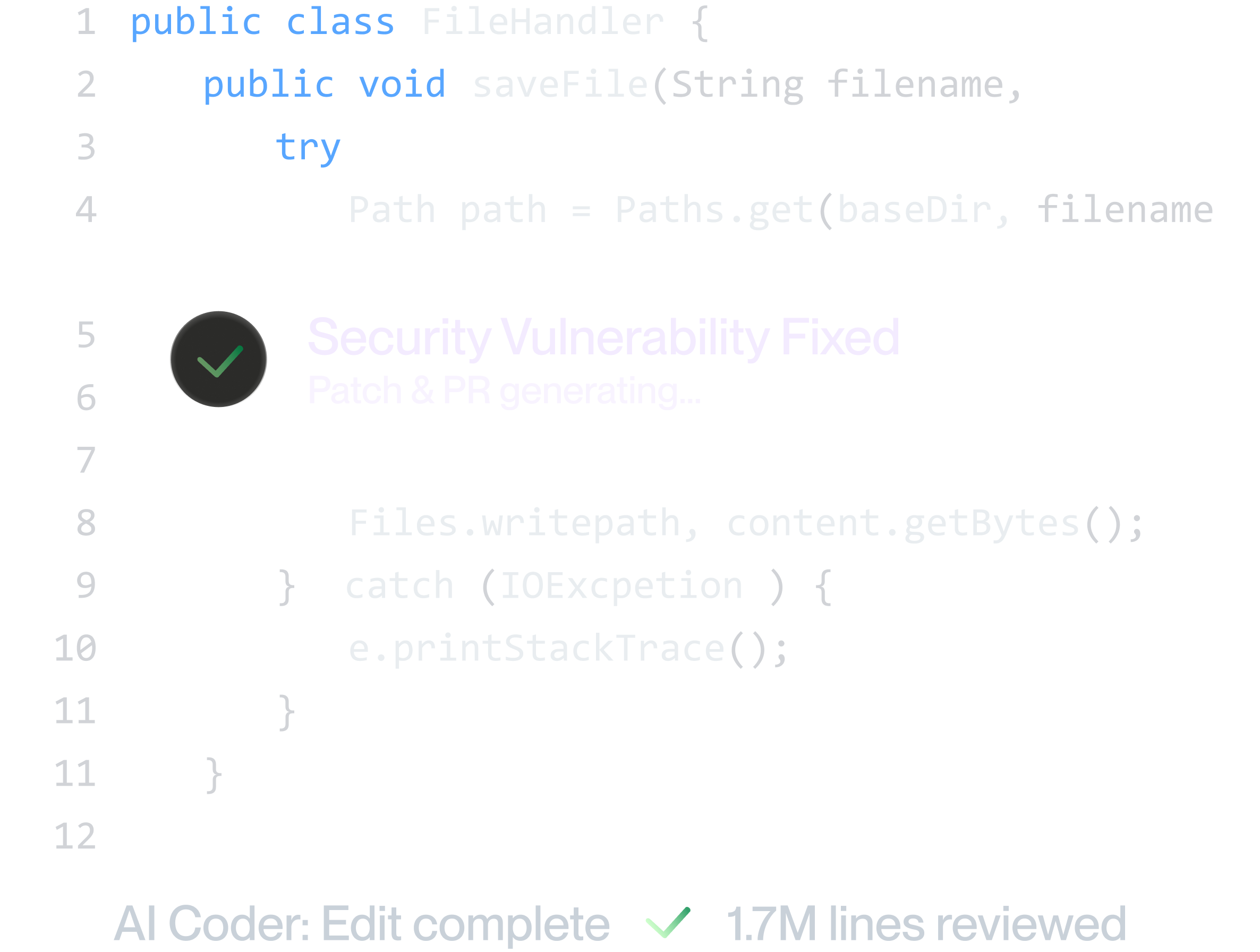 A happy alert indicates the security vulnurability was fixed overlays enterprise code